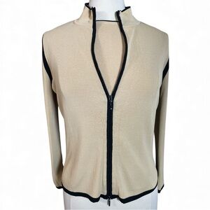 Vintage Tehama Two-Piece Knit Set Beige/Black Size Small/Medium